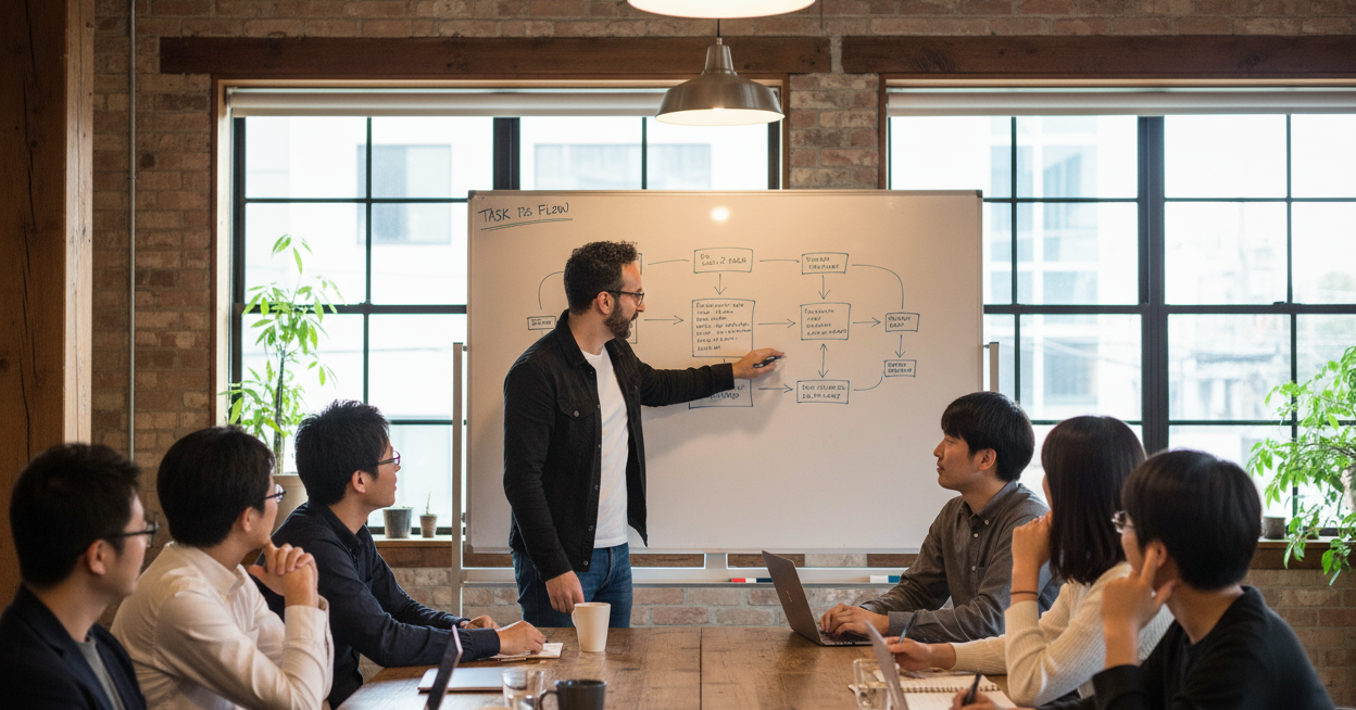 Logo on colored background